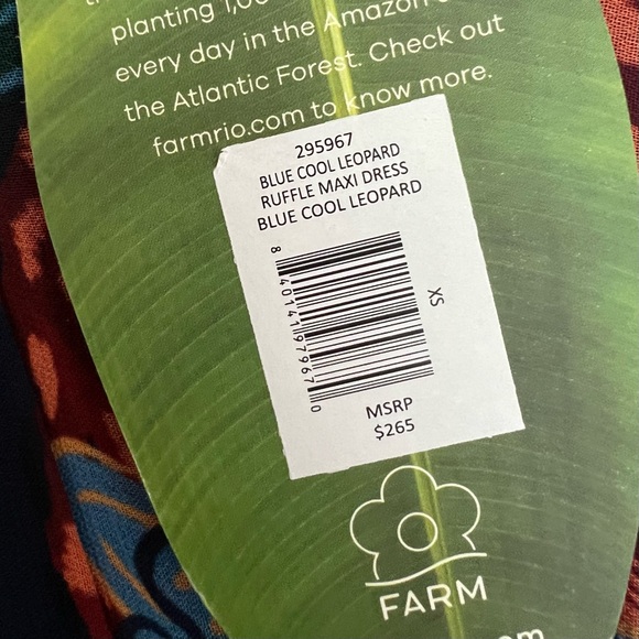 FARM Rio Blue Cool Leopard Ruffle Dress - Picture 7 of 7